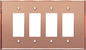 LIDER Reflective Acrylic Decorator Wall Plate, Mirrored Light Switch Plate, Plexiglass Outlet Cover, Acrylic Glass, Oversized 4-Gang 5.25" x 8.88", LWP-34O-ARG, Rose Gold
