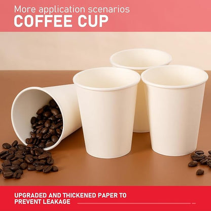 100 Pack 8 oz Paper Cups, Disposable Coffee Cups, or Juice - Image 7