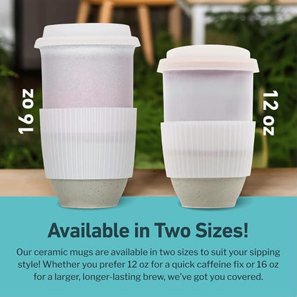 NOVA CERAMICS Coffee Travel Mug – Reusable To Go Mug – Microwave & Dishwasher - Image 5