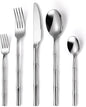 20 Pieces Bamboo Flatware Set Silverware Set Service by MetalServingUtensils