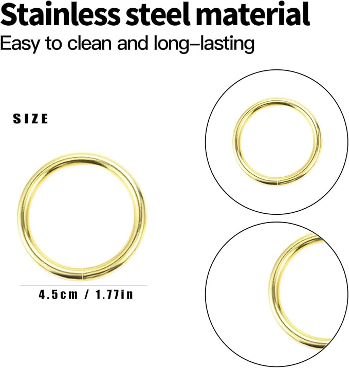 10 Pcs Gold Napkin Rings - Image 2