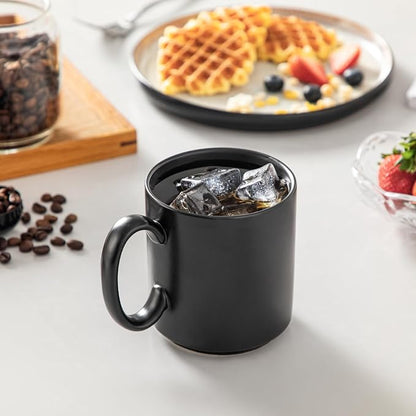 vancasso Porcelain Coffee Mugs Set of 6, 16 Oz Large Black Coffee Cups - Image 7