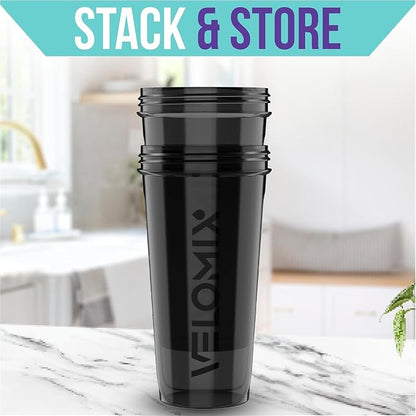 VELOMIX 2 Pack 28oz Protein Shaker Bottle - Image 5