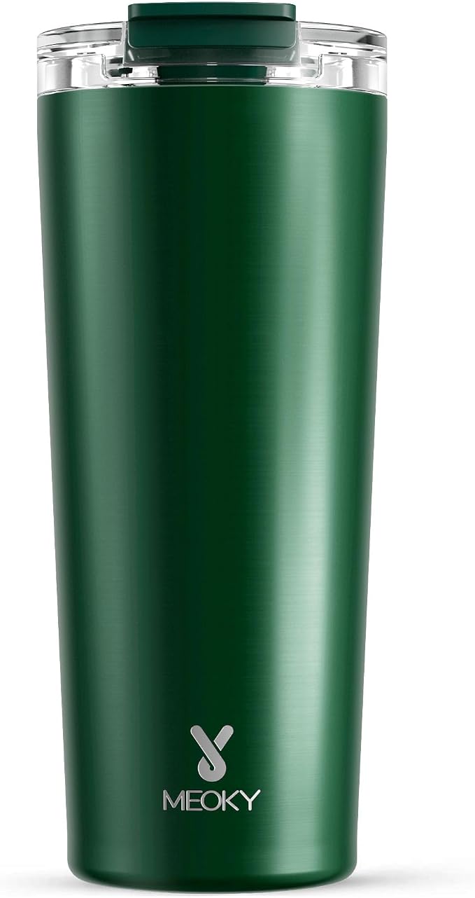 Meoky 24 oz Insulated Travel Coffee Mug: Leak Proof Lid, Evergreen | Stainless by MEOKY