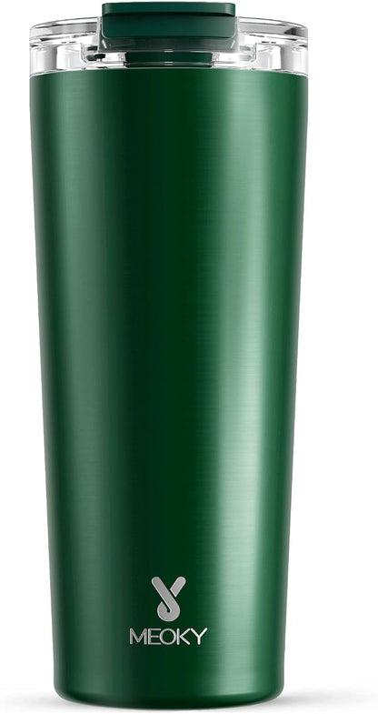 Meoky 24 oz Insulated Travel Coffee Mug: Leak Proof Lid, Evergreen | Stainless by MEOKY