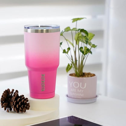 BJPKPK 30oz Stainless Steel Tumbler Color Block Insulated Tumblers Cup with Lid and Straw, Double Walled Travel Coffee Mug,Mint