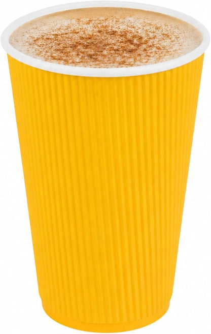 Restaurantware Ripple Wall Coffee Cups 500 Count 16 Ounce Insulated Yellow by Restaurantware