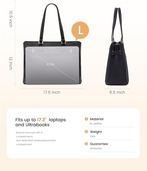 LOVEVOOK Laptop Tote Bag for Women Work, Teacher Tote Bag - Image 4