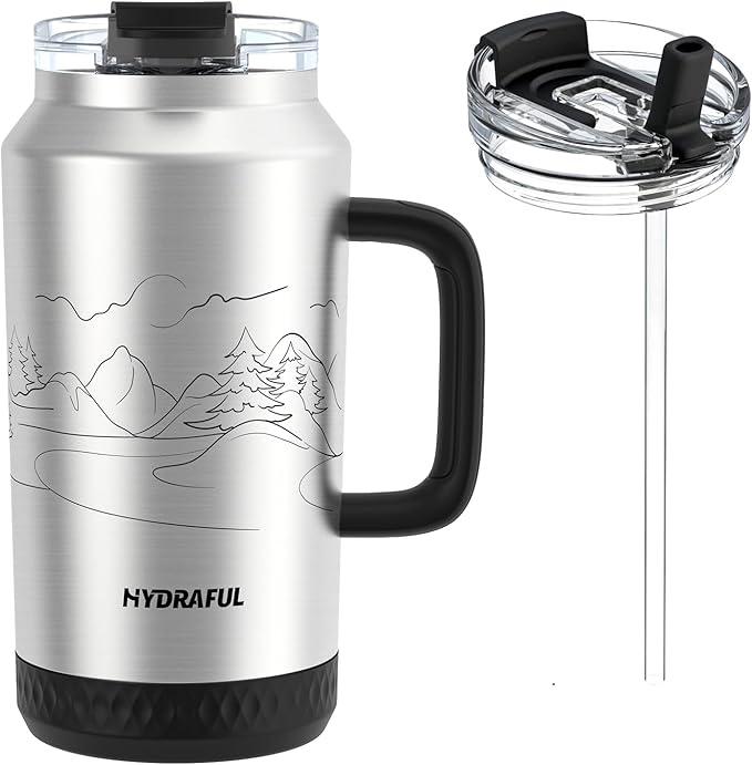 Hydraful 64 oz Tumbler with Handle and Straw by Hydraful