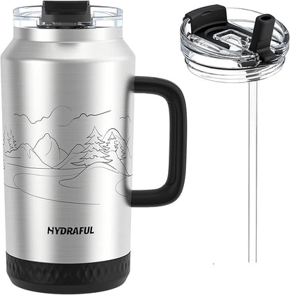 Hydraful 64 oz Tumbler with Handle and Straw by Hydraful