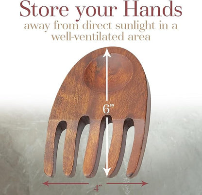 Woodard & Charles Wood Salad Hands Servers, Cherry Stain, 4 PACK | Pack of 4 - Image 6