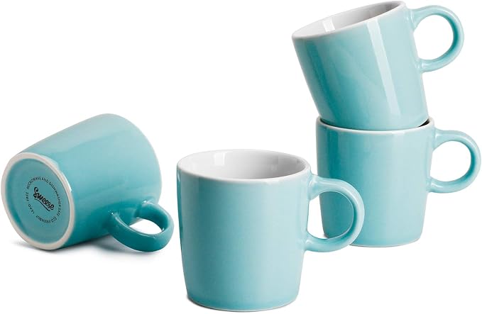 Sweese 3.5oz Porcelain Espresso Cups Set of 4, Mini Coffee Mugs Demitasse Cups by Sweese