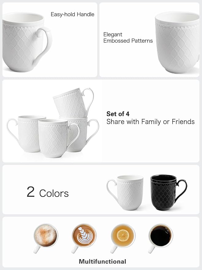 Kanwone Coffee Mugs 16oz, Ceramic Mugs Set, Porcelain Cups - Image 3