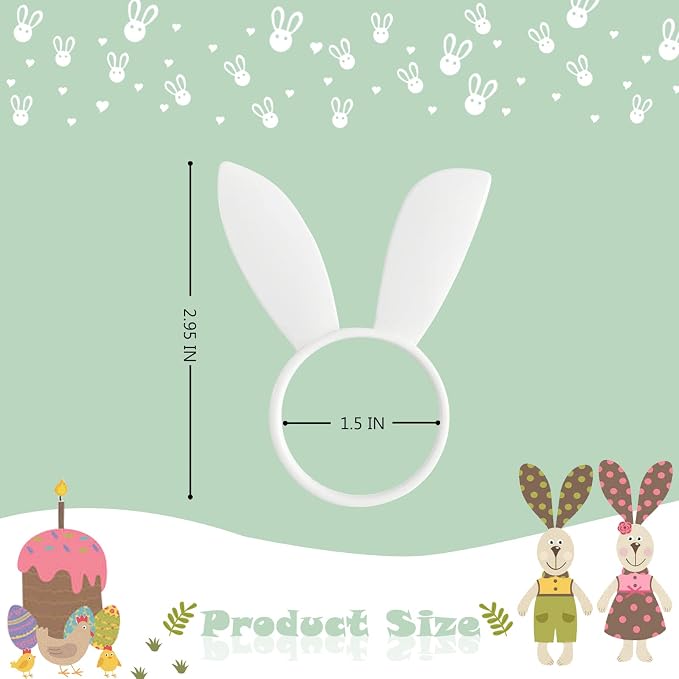 wonlex Easter Napkin Rings Set of 6, Dinner Party - Image 6