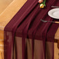 Burgundy Chiffon Table Runner Summer Boho Wedding Birthday Party Decor | 14ft by Socomi