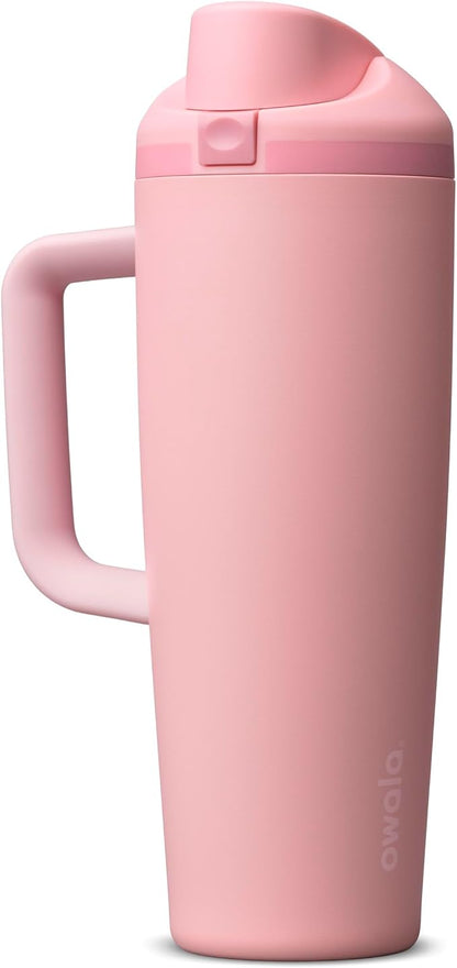 Owala FreeSip Tumbler Stainless Steel Water Bottle 30 oz Rose Quartz | by Unknown