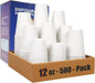MOUMOULIFE Disposable Paper Coffee Cups 12 oz 500 Count Bulk, Leak-Proof White by moumoulife