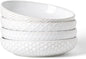 Embossed Ceramic Pasta Bowls, 42 oz Bowl Plates Set,9-Inch Large Serving Bowls Set of 4, Perfect for Pasta, Salad, Fruit, Sturdy&Stackable, Microwave & Dishwasher Safe