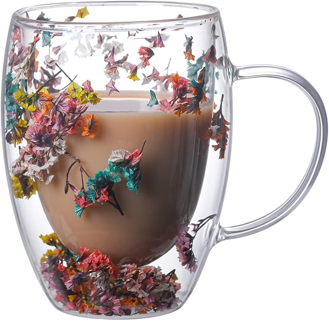 NBHUZEHUA Double Wall Glass Coffee Mugs Clear Cups by NBHUZEHUA