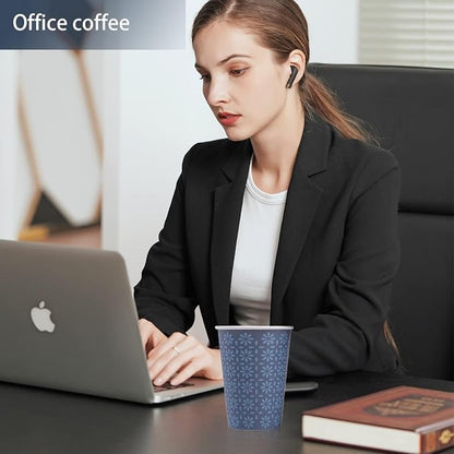 Clawsoff 1000 Pack Paper Cups 8 oz Bulk Disposable Coffee Cups Navy Floral | - Image 7