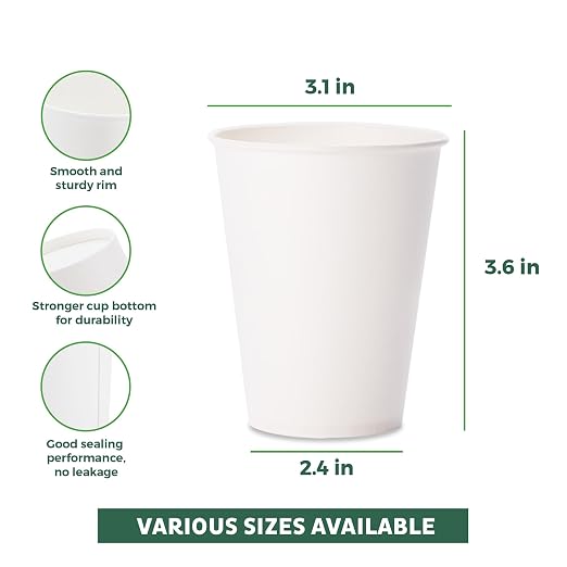 Freshware Coffee Cups 8 oz Disposable Paper Cups - Image 3