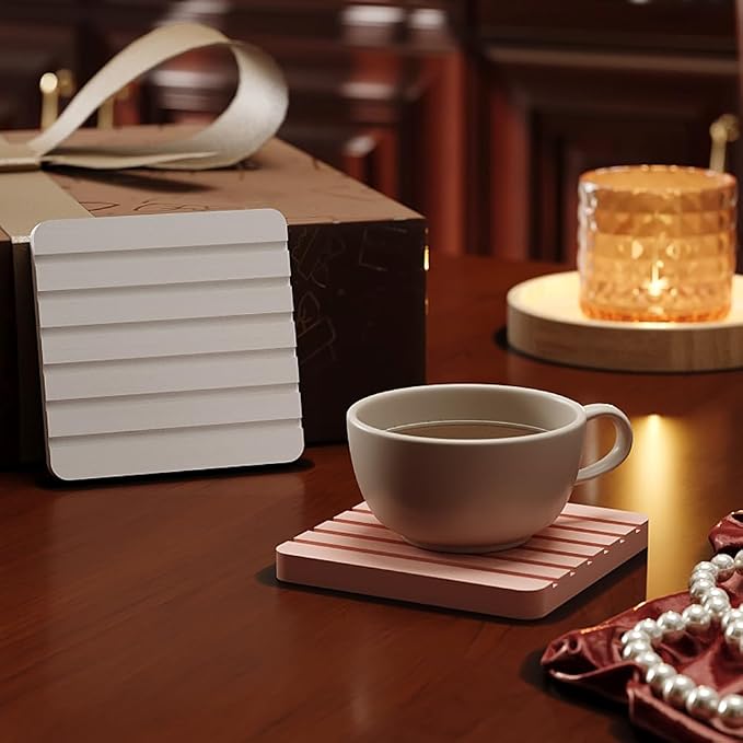 Coasters Set of 2 Diatomite Coaster Cup Mats Absorbent Non-silp Durable - Image 3