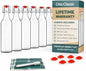 Otis Classic Clear Swing Top Glass Bottles, Plastic Caps, 16oz | Marker & by OtisClassic