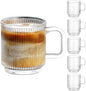 Qipecedm 6 PACK Premium Glass Coffee Mugs by Qipecedm