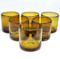Solid Amber 12 oz Large DOF Glasses, Recycled Glass, Toxin-Free by MexHandcraft