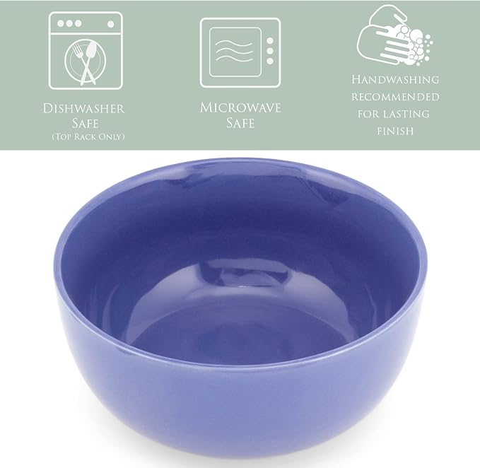 Elanze Designs Bistro Glossy Ceramic 7 inch Dinnerware Bowls Set of 4 - Image 2