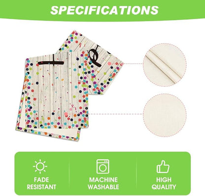 Artoid Mode Polka Dot Wood Happy Birthday Table Runner, Seasonal Kitchen Dining - Image 5