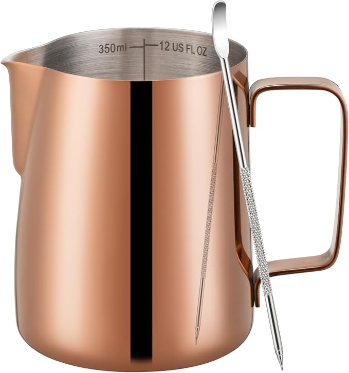 Amrules Milk Frothing Pitcher, 12 oz Milk Frother Cup by Amrules