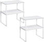 SONGMICS Cabinet Organizer Shelf, Set of 4 Kitchen Counter Shelves, Kitchen Storage, Spice Rack, Stackable, Expandable, Metal and Engineered Wood, Cloud White and Snow White UKCS027W01