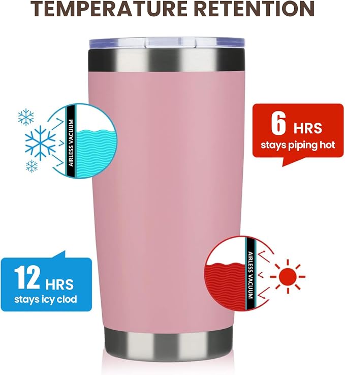 MEWAY 20oz Tumbler 12 Pack Double Wall Vacuum Insulated Travel Mug Bulk - Image 6
