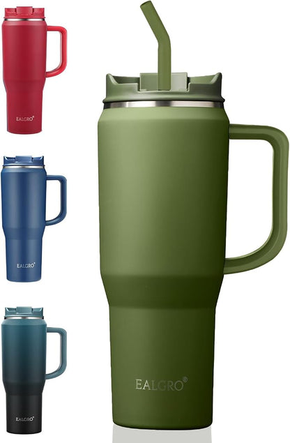 EALGRO 40 oz Tumbler with Handle, Insulated Tumblers with Lid and Straw | by EALGRO