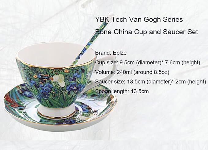 Bone China Cup &Saucer Set, 7oz- Van Gogh's Paintings - Image 5