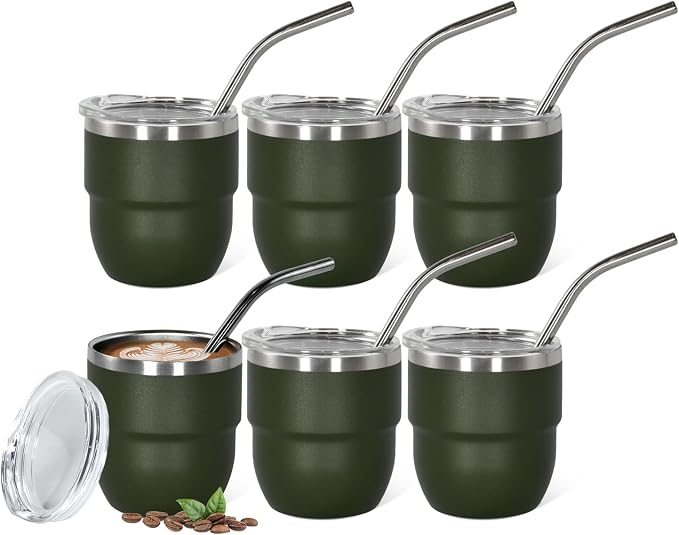 CHLJAR Espresso Cups, 4oz Insulated Espresso Cup Set of 6, Espresso Shot Cups by Unknown