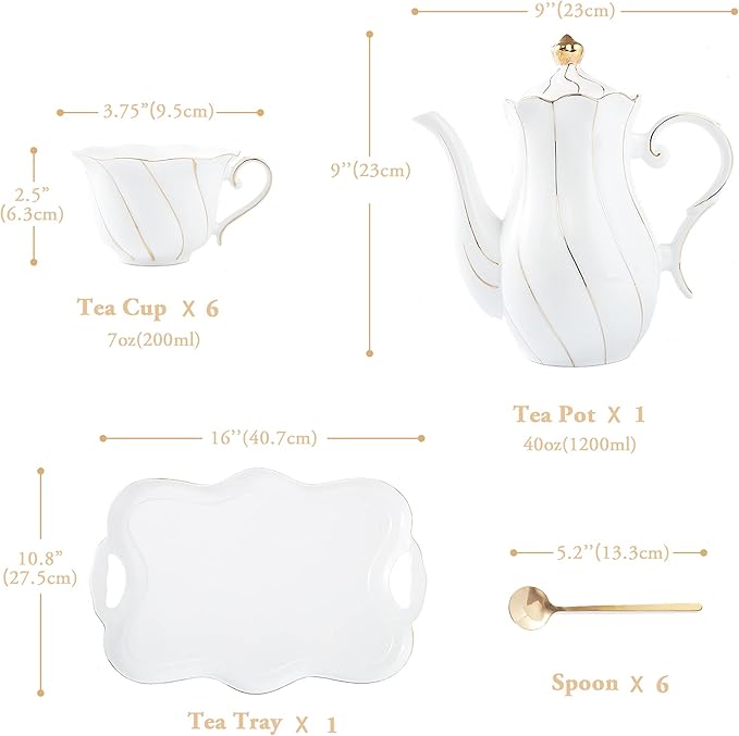 DUJUST 14 pcs Tea Set for 6 - Image 5