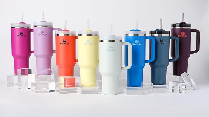 STANLEY Quencher H2.0 Flow State Tumbler, 40 oz, Tigerlily Plum | Handle and - Image 9