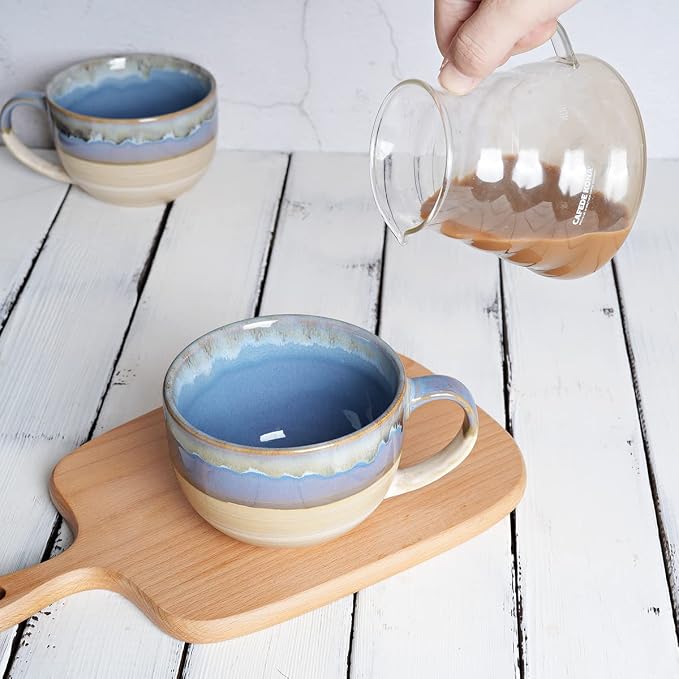 Ceramic Jumbo Coffee Mug Set of 2, 23 Oz, Large Mug Soup Bowls - Image 5