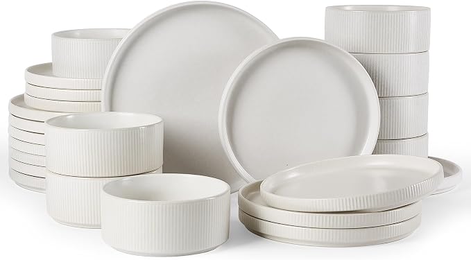 Famiware Star Ceramic Plates and Bowls Sets, Reactive Glaze Dishes by Famiware