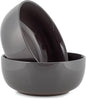 Elanze Designs Bistro Glossy Ceramic 8.5 inch Large Serving Bowls Set of 2 - Perfect for Multiple Everyday Uses: Pasta, Salad, Ramen, Soup, Popcorn, Noodles, Cereal and Mixing Bowls, Charcoal Grey