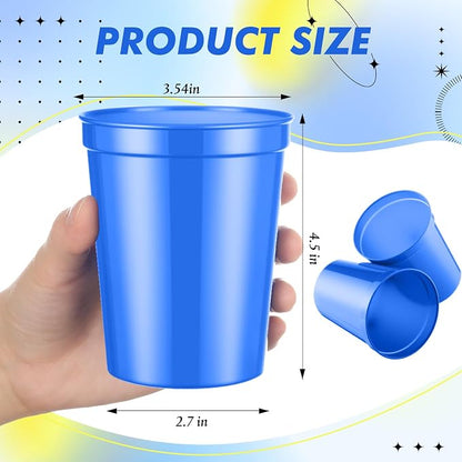 Yungyan 50 Pack 16 oz Stadium Cups Reusable Plastic Cups Blank Drink Stadium - Image 3