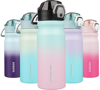 BJPKPK 18 oz Water Bottle with Straw & Handle, Insulated Stainless Flask | Leak by BJPKPK