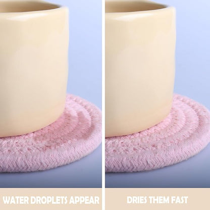 4.8" Sakura Pink Cotton Coasters - Image 4