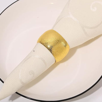 14K Gold Napkin Rings Set of 12, Metal Gold Napkins Rings Holder Buckles - Image 4