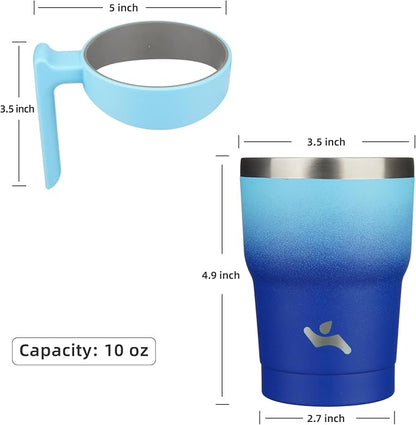 Konokyo 10 oz Tumbler with Handle and Straw, Insulated Travel Mug | Sky; - Image 4