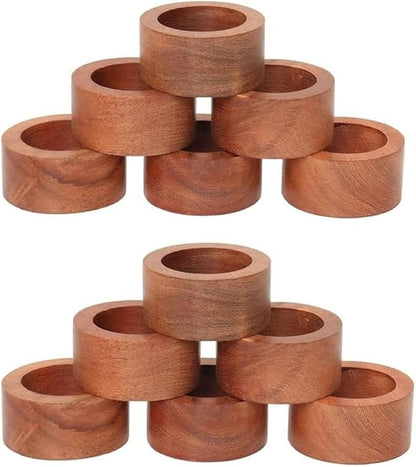Napkin Rings for Dining Table, Classic Farmhouse Style, Holiday and Party Decor by DIVINEGLANCE