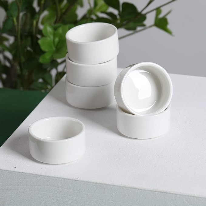 1 oz Mini Porcelain Ramekins Set of 6 （White） | Set of 6 mini ramekins - Image 7
