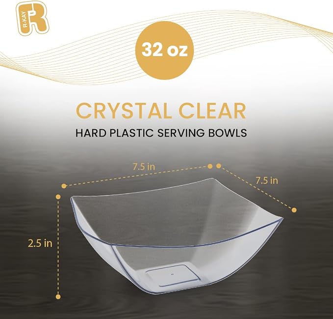 R-kay 6 Pack Square Plastic Serving Bowls - Image 5